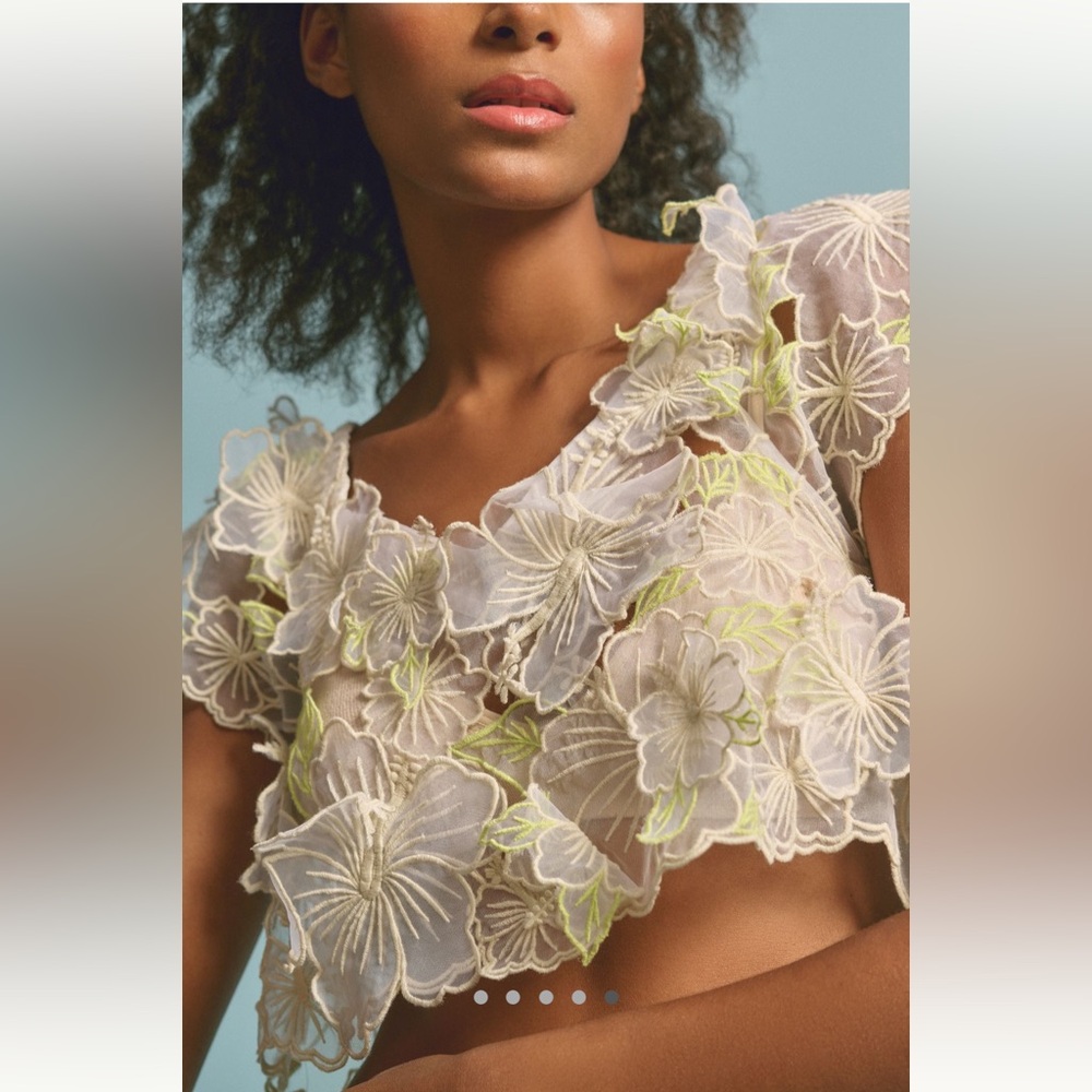 NWT Anthropologie Floral Embroidered Women's Top